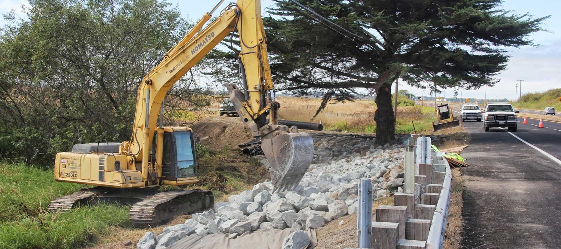 erosion control riprap embankment