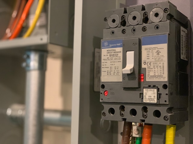 breaker in an electrical panel.