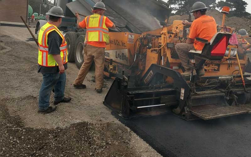 asphalt construction crew