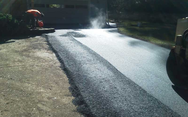 residential rural asphalt driveway